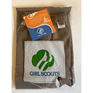New Klopman Girl Scout Uniform Pants Size 8 Tan Brownie 1980s NOS Sealed Vintage